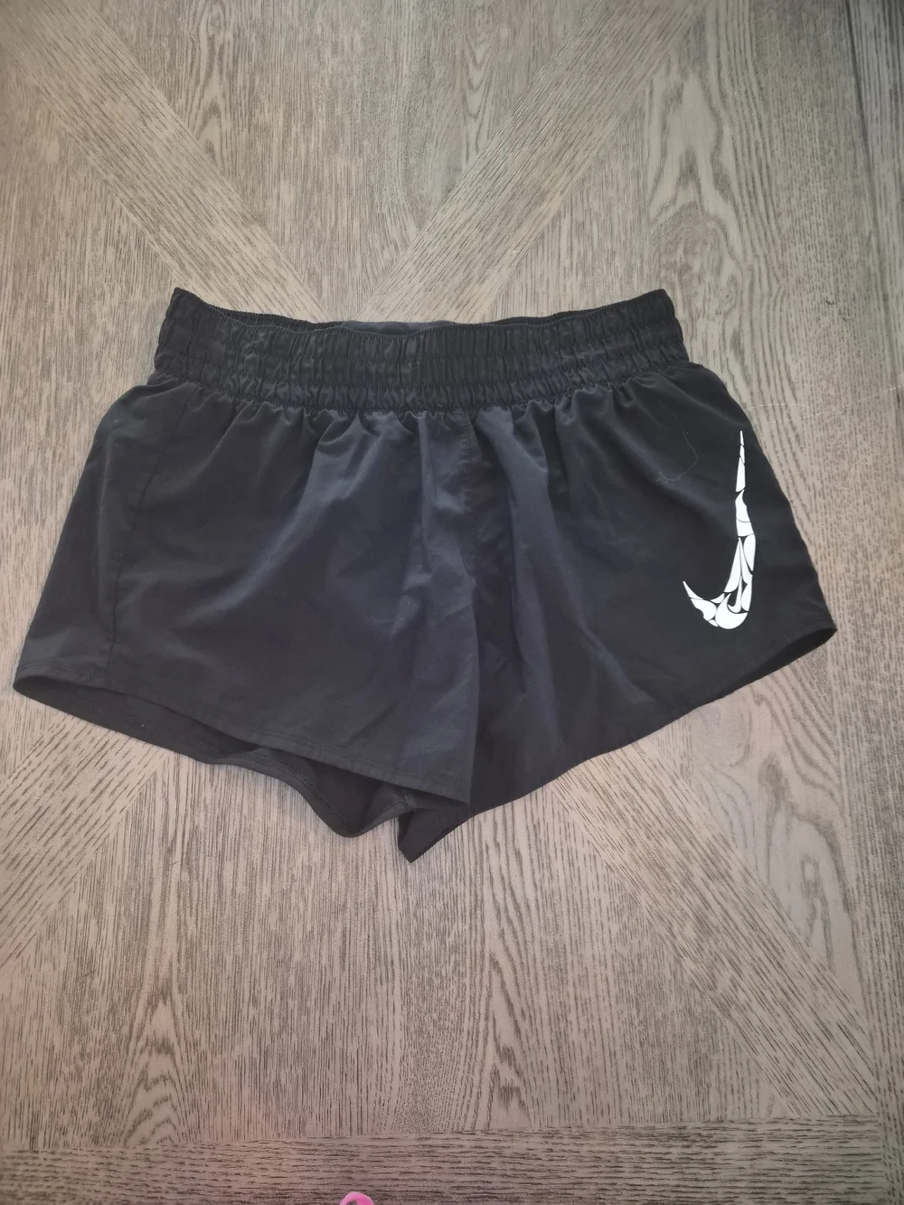 Nike Black Women's Athletic Shorts with White Swoosh